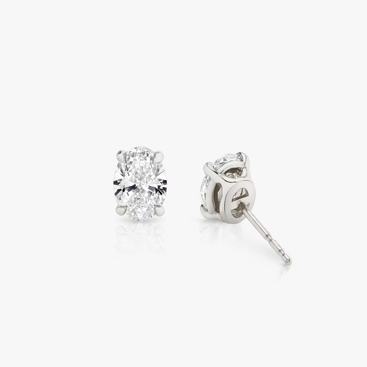 Lab Diamond Oval Solitaire Stud Earrings