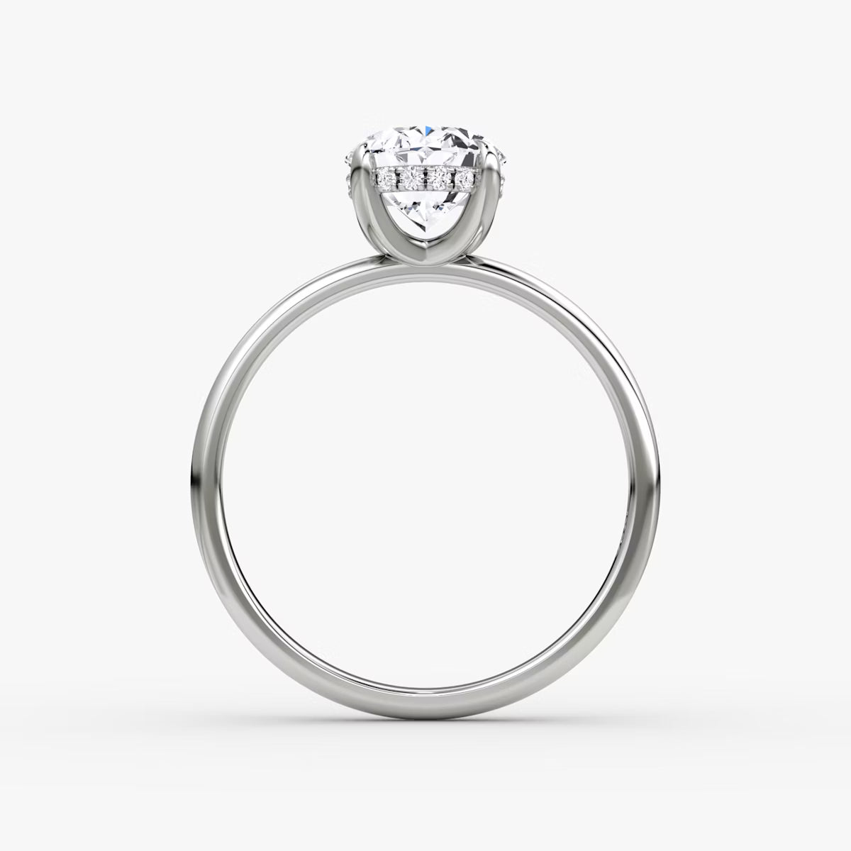 Oval Hidden Halo Diamond Ring