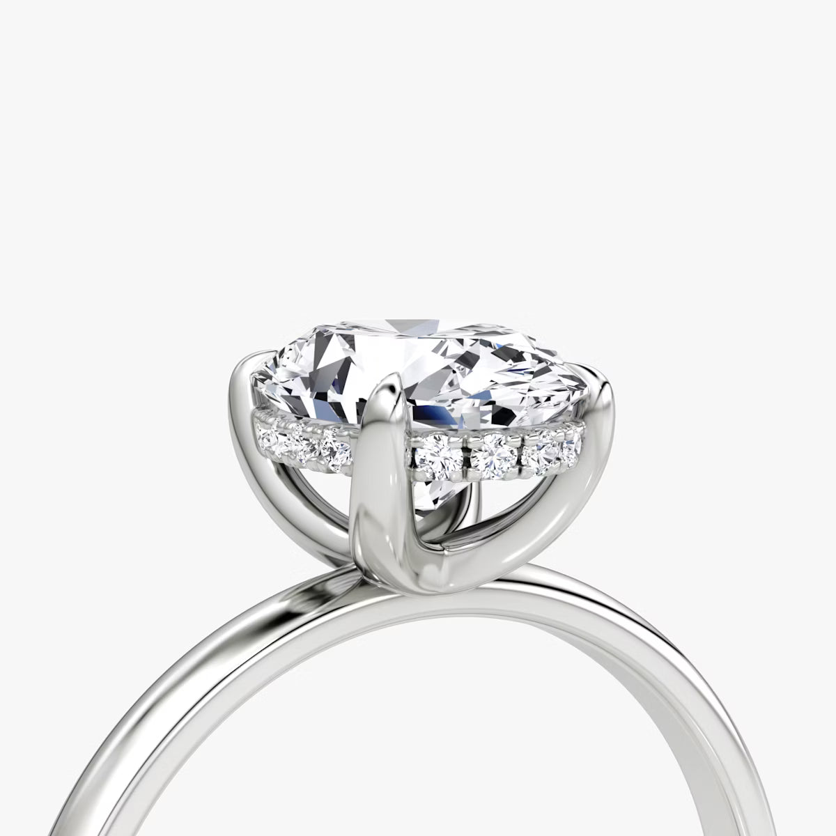 Oval Hidden Halo Diamond Ring