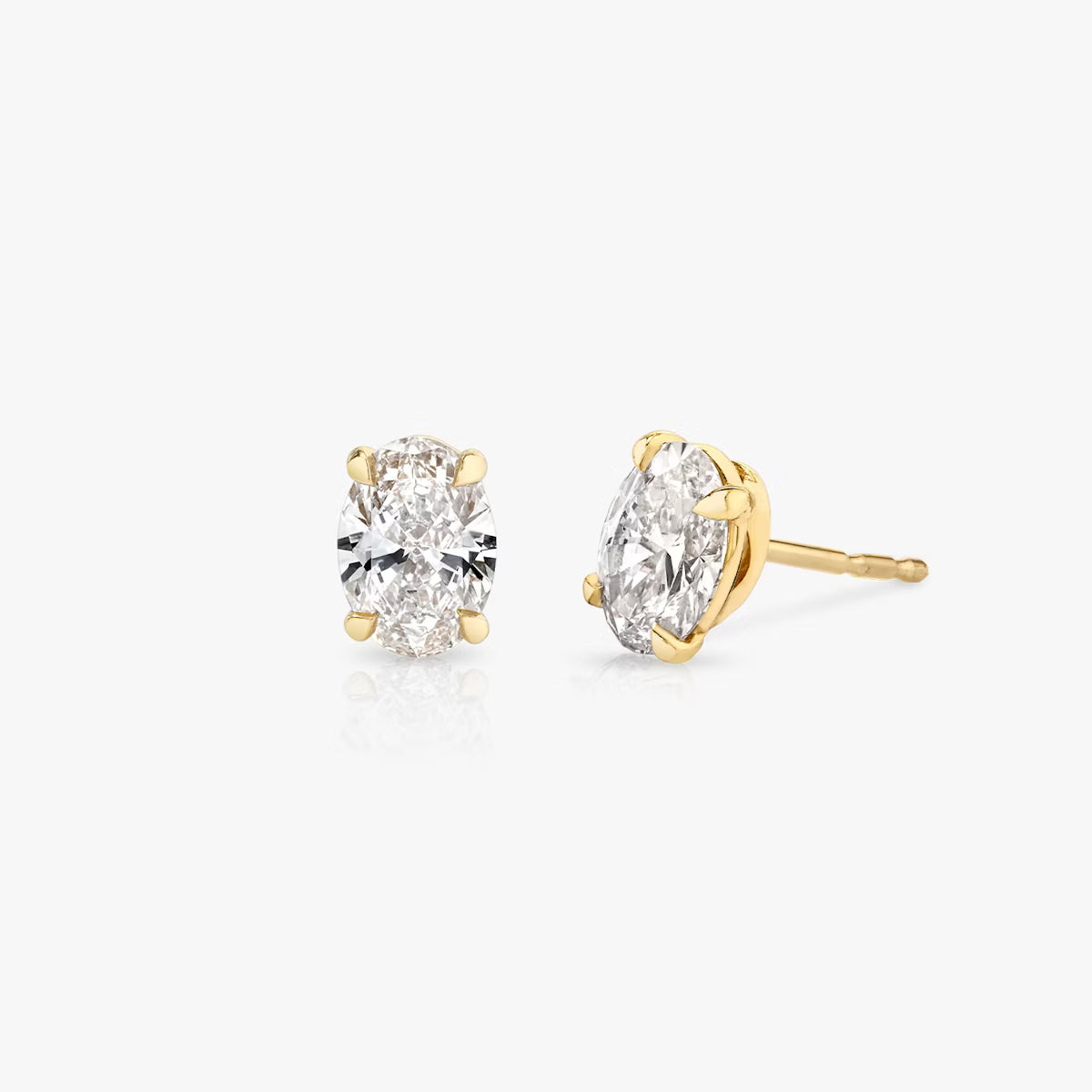 Lab Diamond Oval Solitaire Stud Earrings