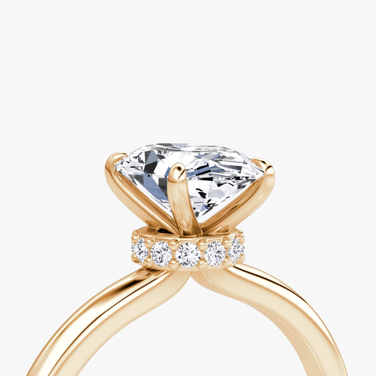 Oval Secret Halo Diamond Ring