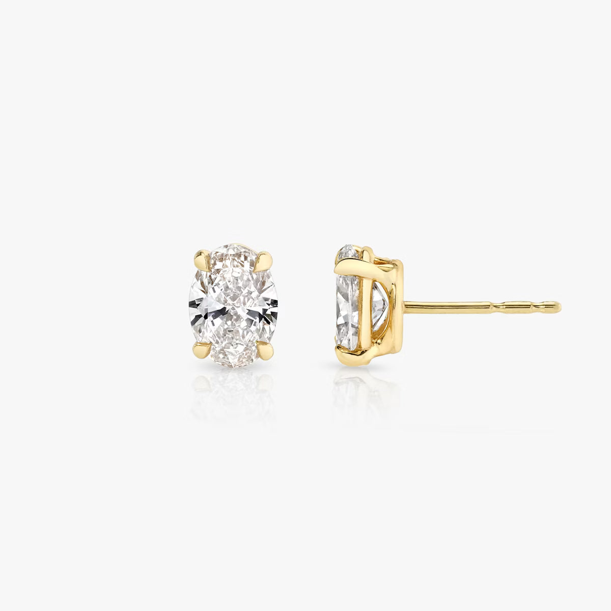 Lab Diamond Oval Solitaire Stud Earrings
