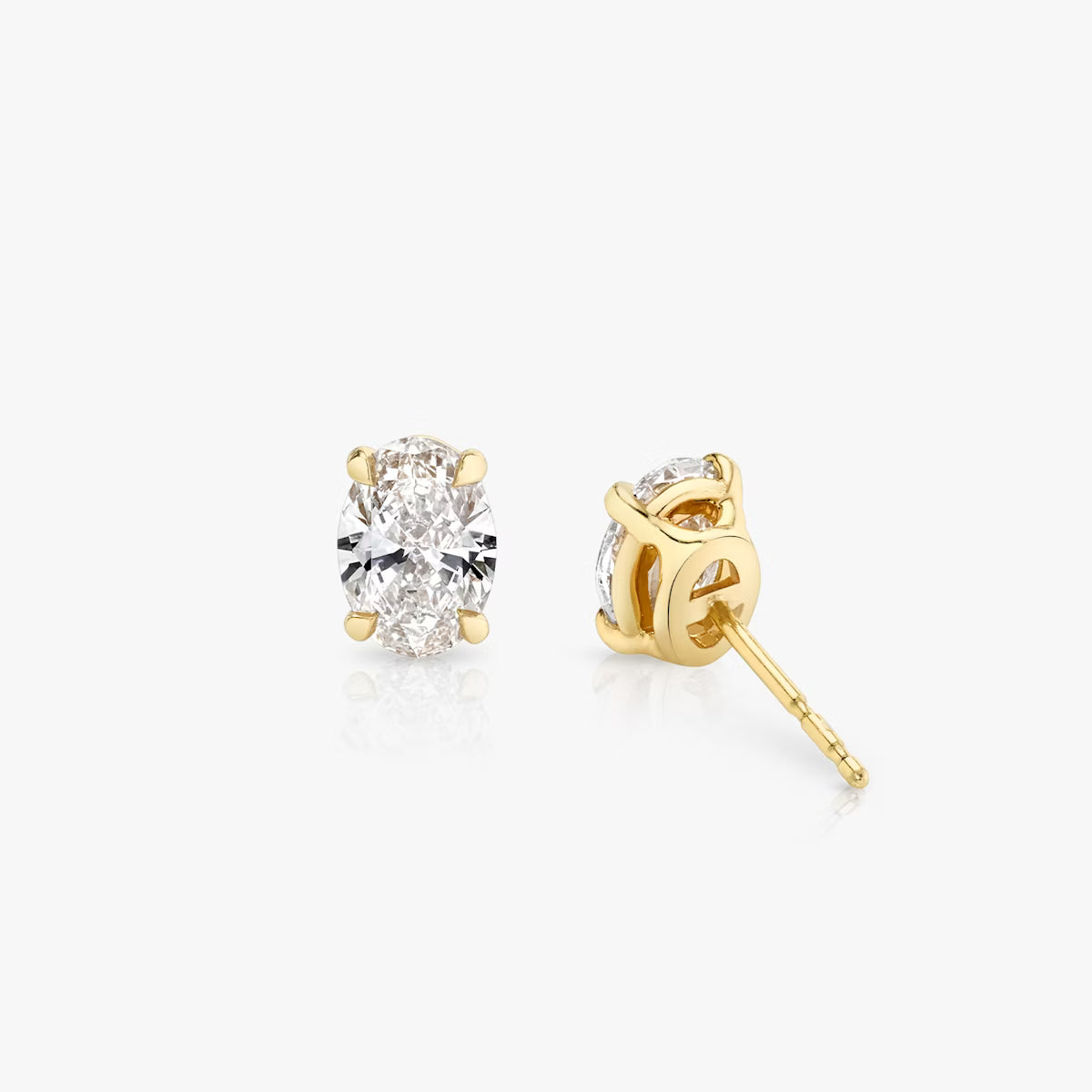 Lab Diamond Oval Solitaire Stud Earrings