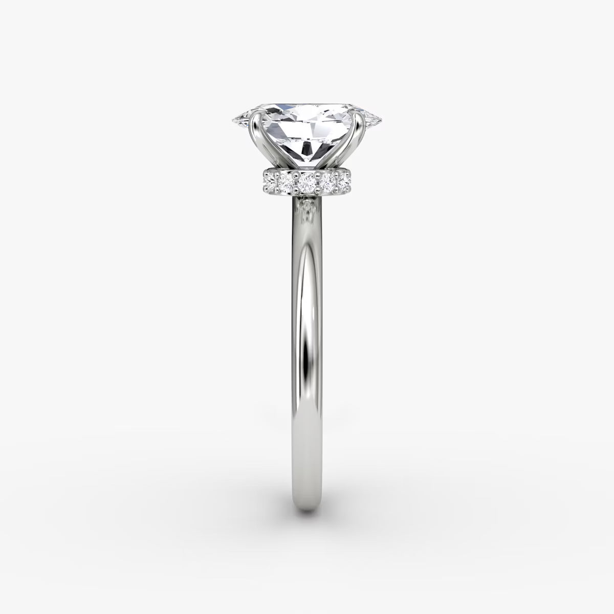 Oval Secret Halo Diamond Ring