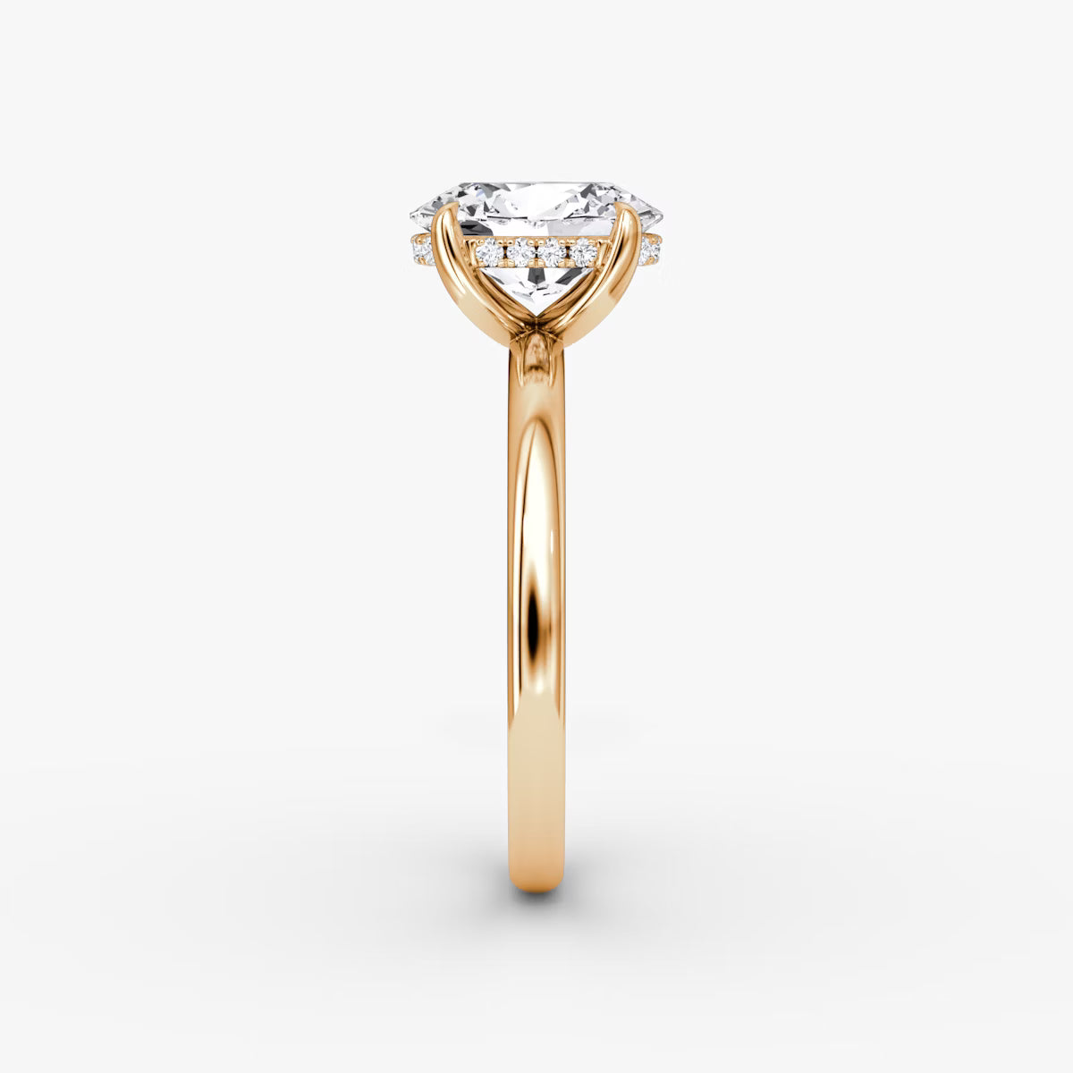 Oval Hidden Halo Diamond Ring
