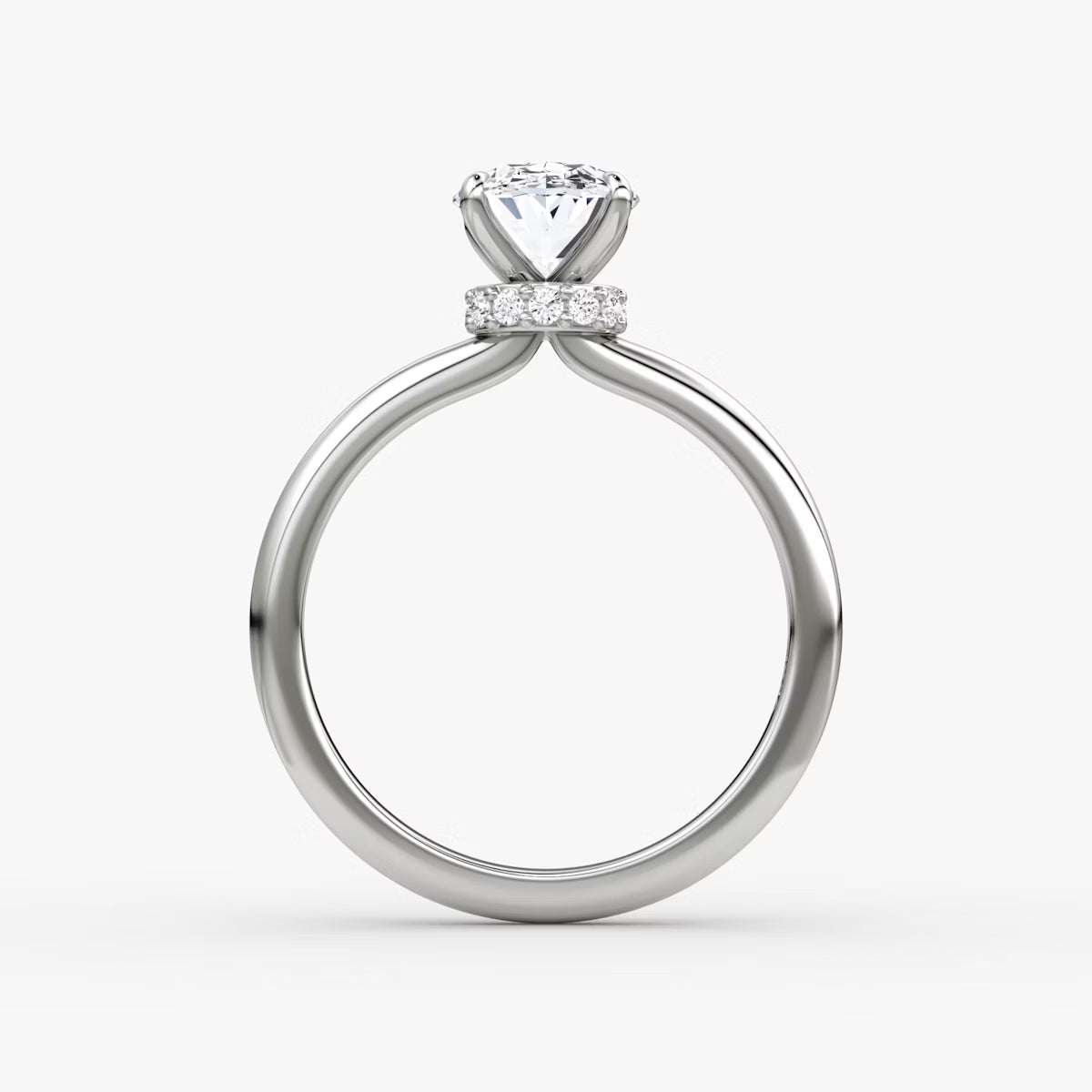 Oval Secret Halo Diamond Ring