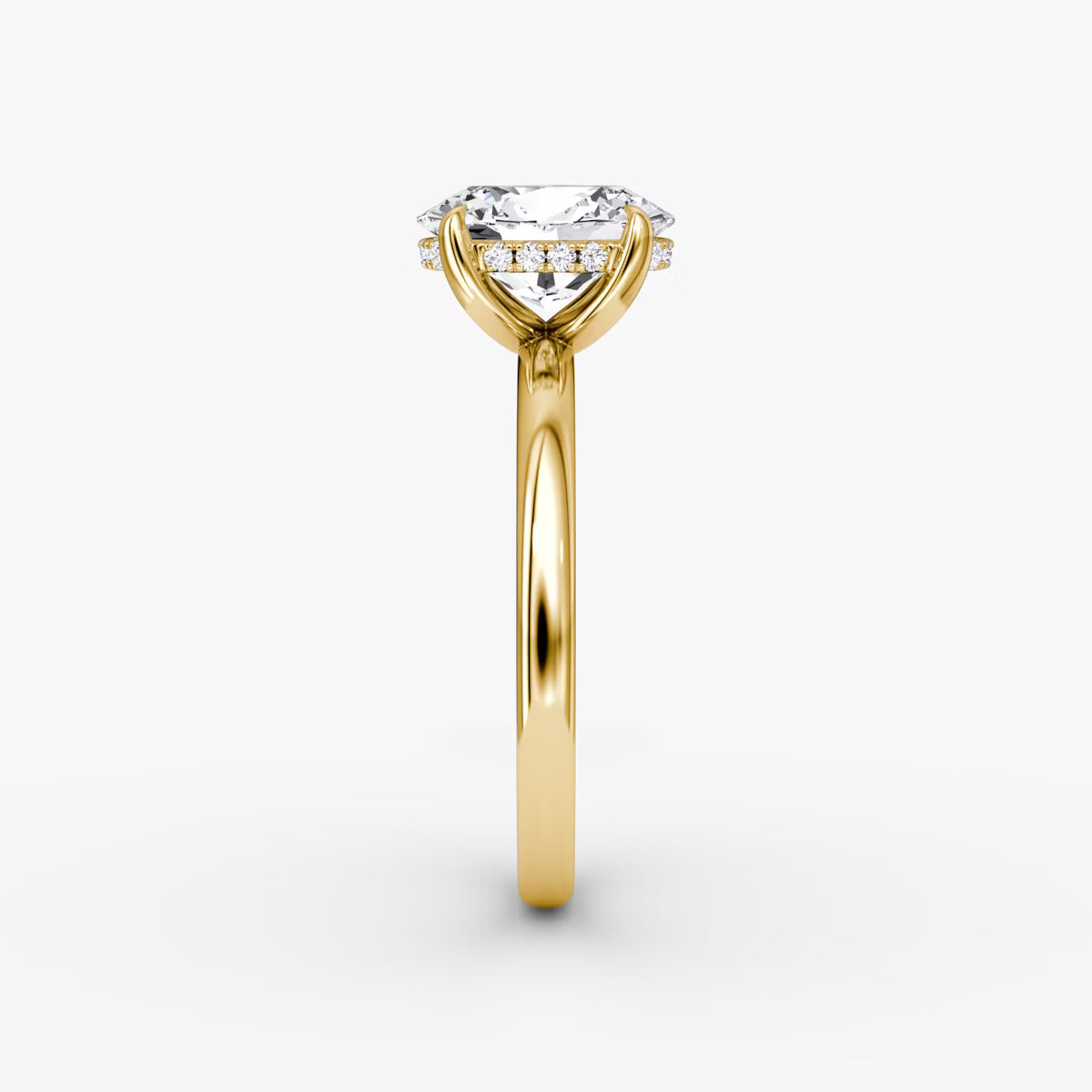 Oval Hidden Halo Diamond Ring