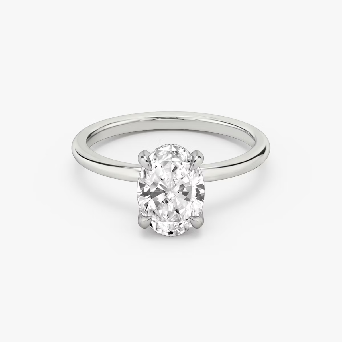 Oval Hidden Halo Diamond Ring