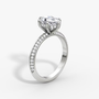 The Sculpted Oval Hidden Halo Diamond Ring with Pavé Setting