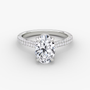 The Luxe Hidden Halo Pavé Oval Diamond Ring