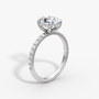 Oval Hidden Halo Diamond Ring with Pavé Setting