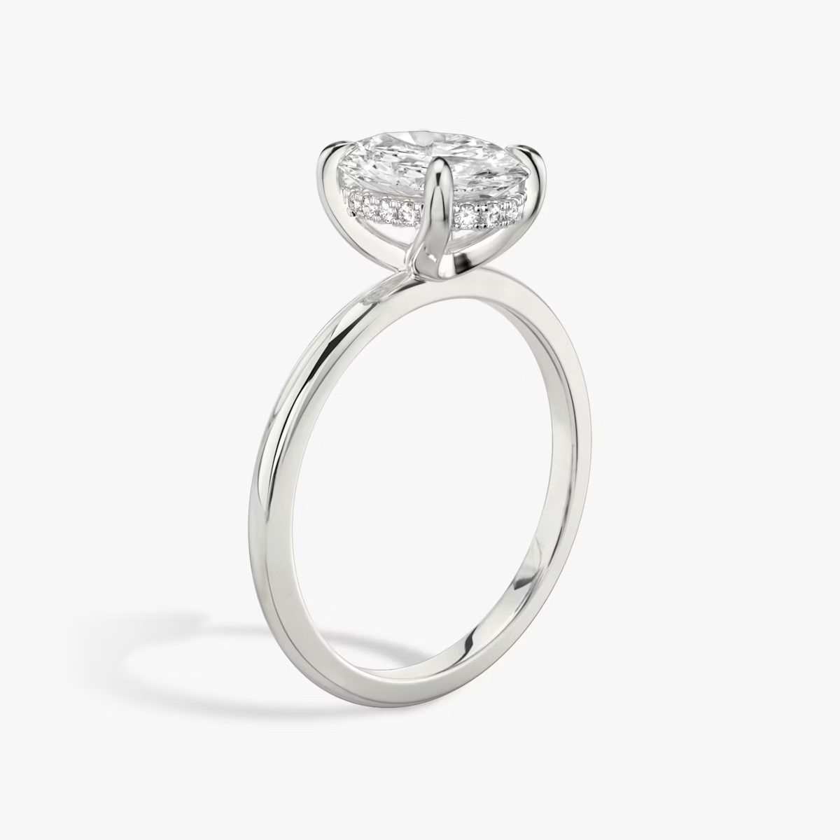 Oval Hidden Halo Diamond Ring