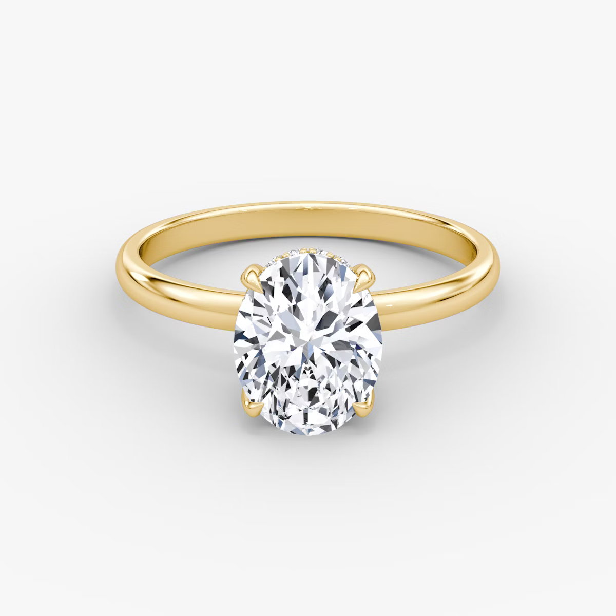 Oval Hidden Halo Diamond Ring