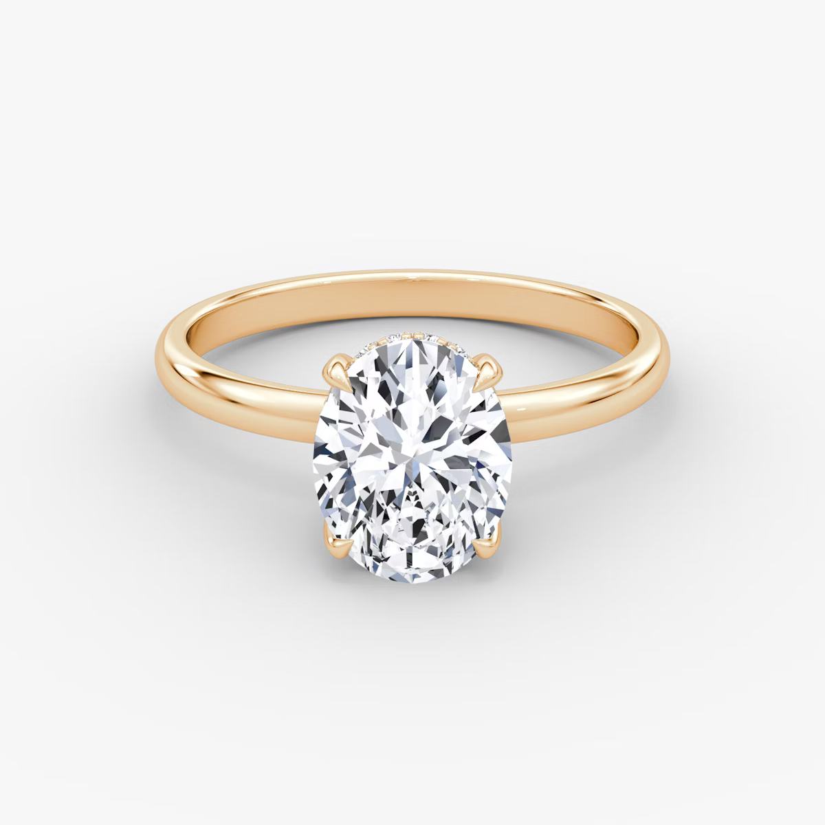 Oval Hidden Halo Diamond Ring