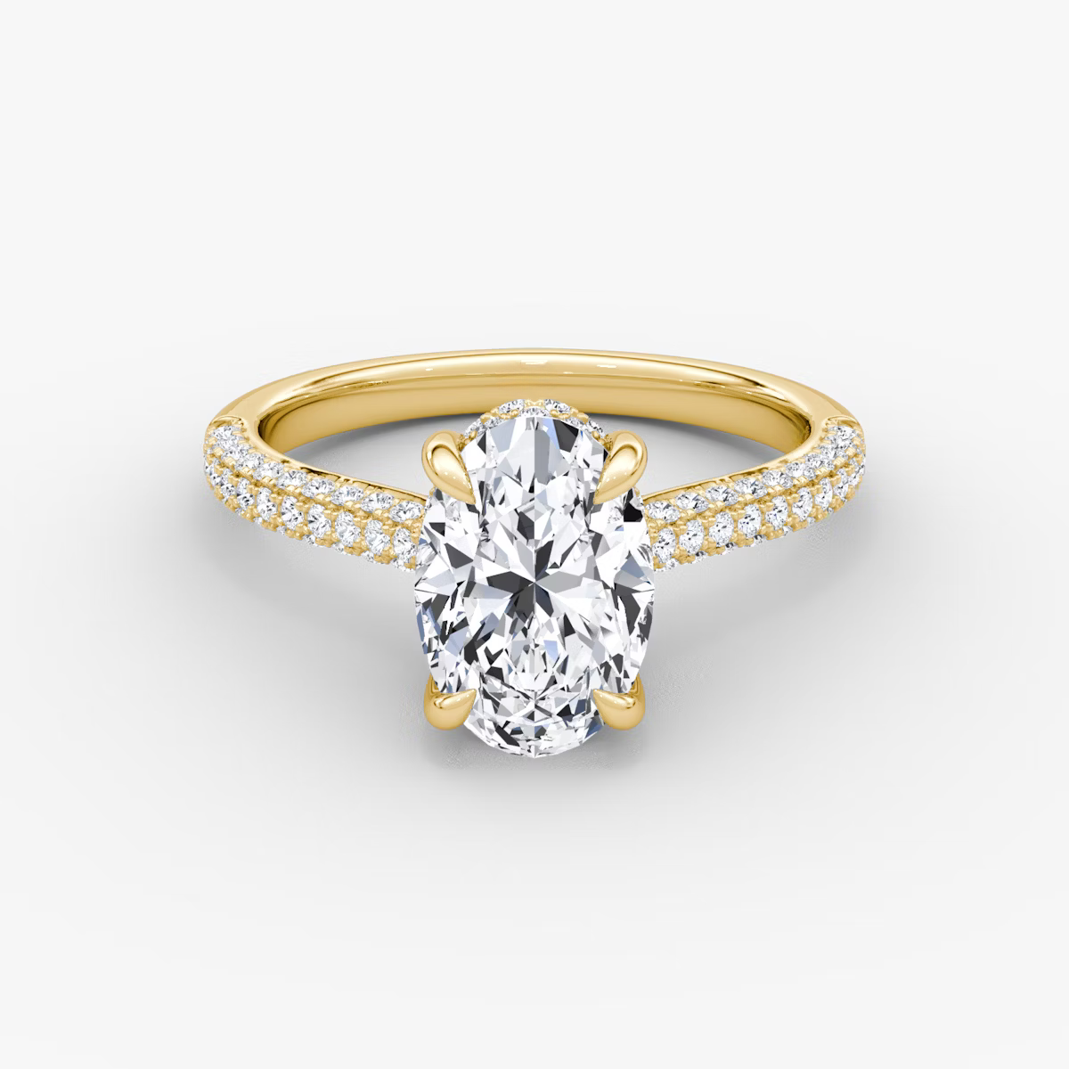 The Luxe Hidden Halo Pavé Oval Diamond Ring