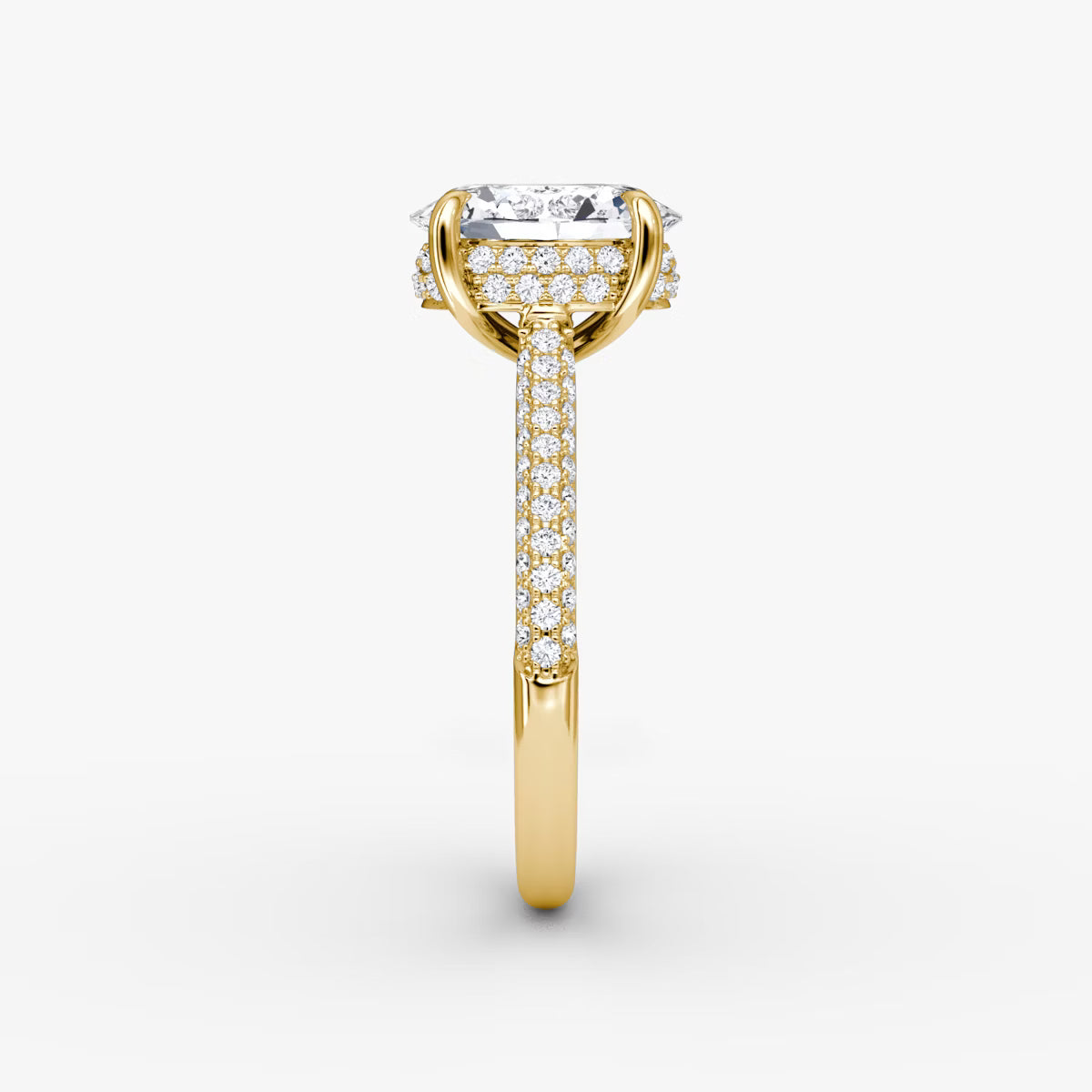 The Luxe Hidden Halo Pavé Oval Diamond Ring