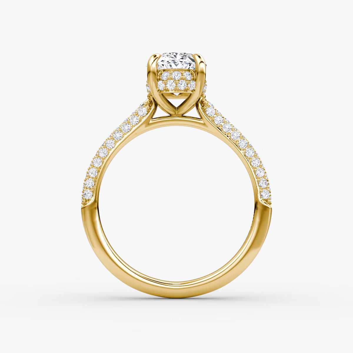 The Luxe Hidden Halo Pavé Oval Diamond Ring