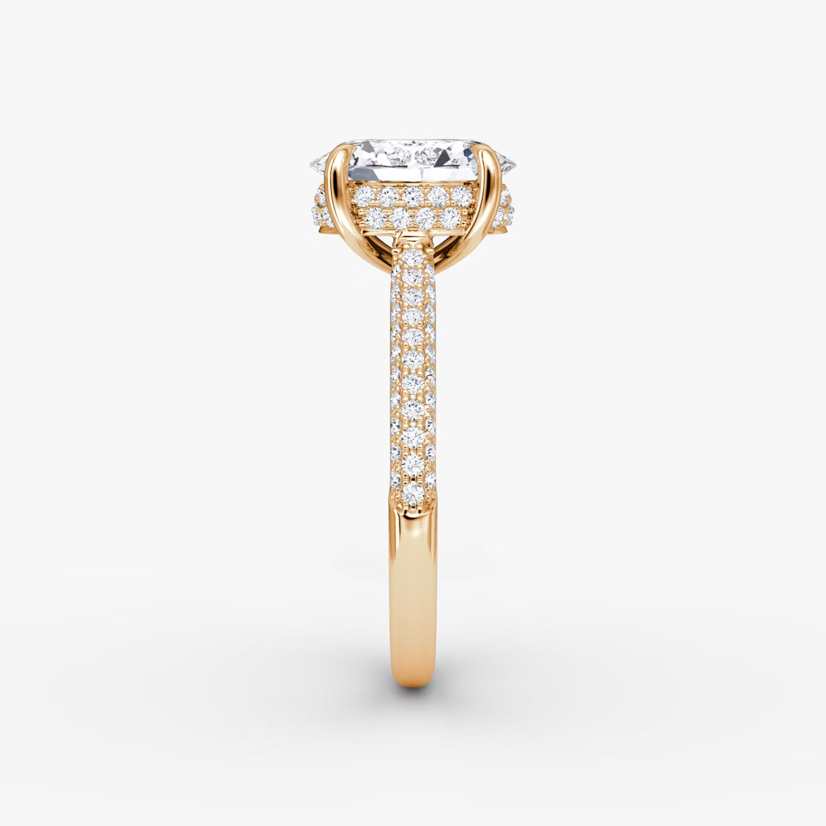 The Luxe Hidden Halo Pavé Oval Diamond Ring