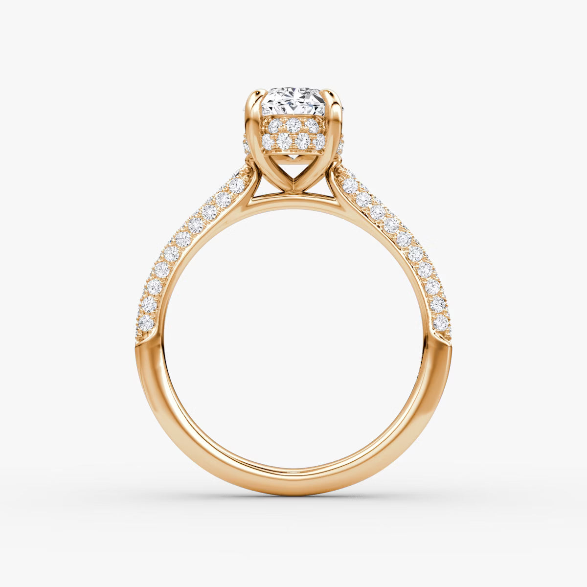 The Luxe Hidden Halo Pavé Oval Diamond Ring