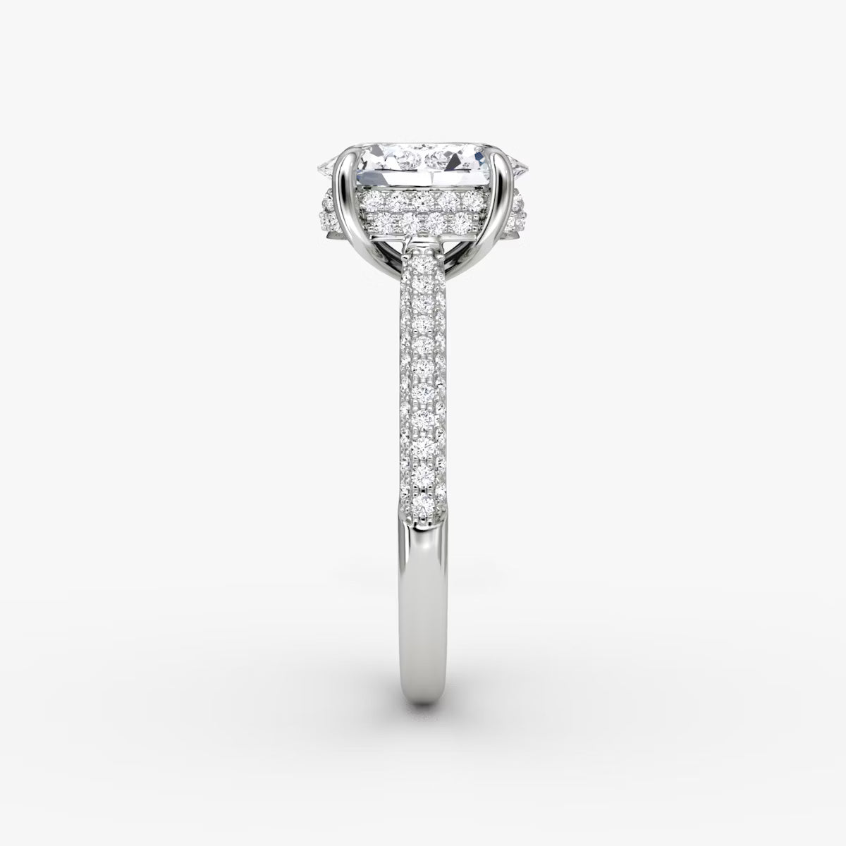The Luxe Hidden Halo Pavé Oval Diamond Ring