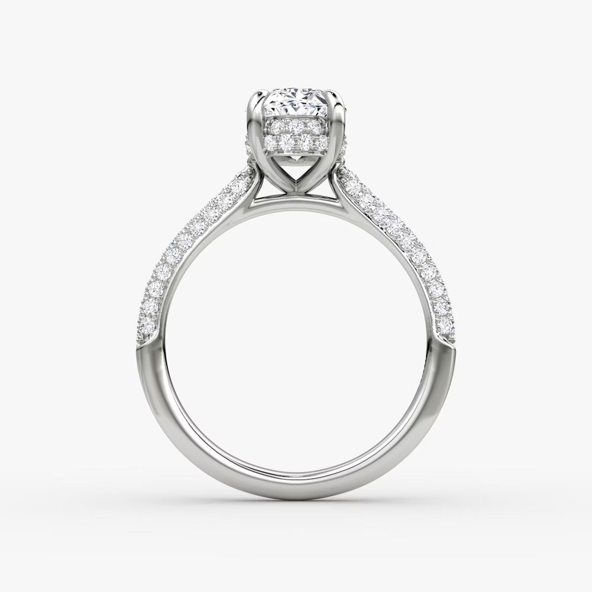 The Luxe Hidden Halo Pavé Oval Diamond Ring