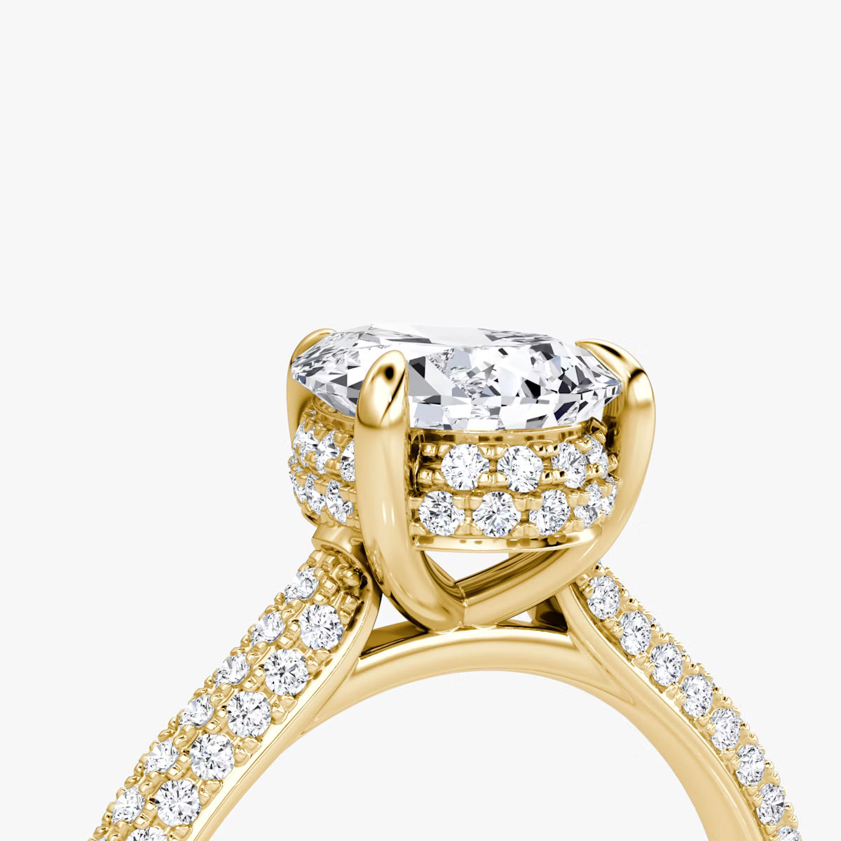 The Luxe Hidden Halo Pavé Pear Diamond Ring