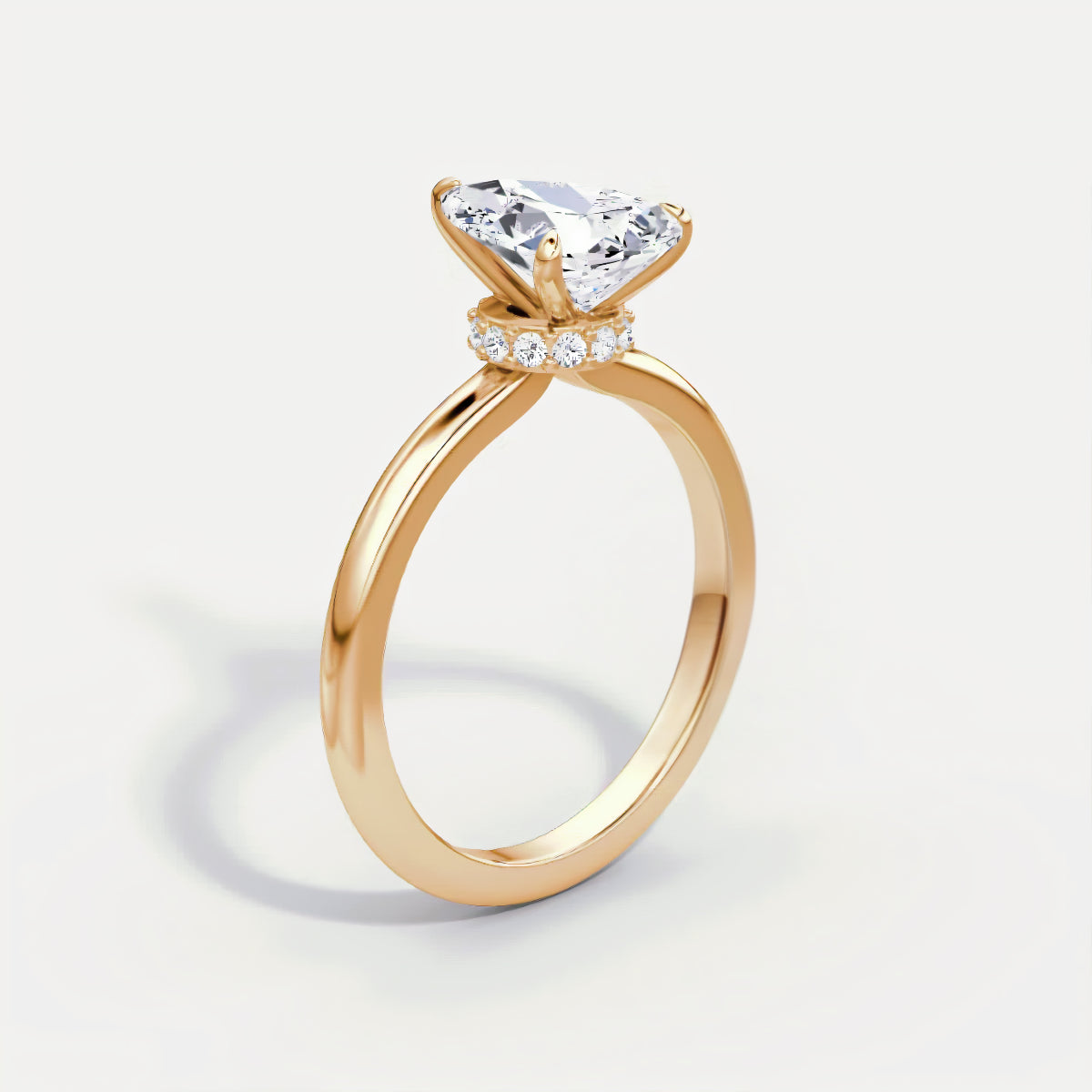 Marquise Secret Halo Diamond Ring