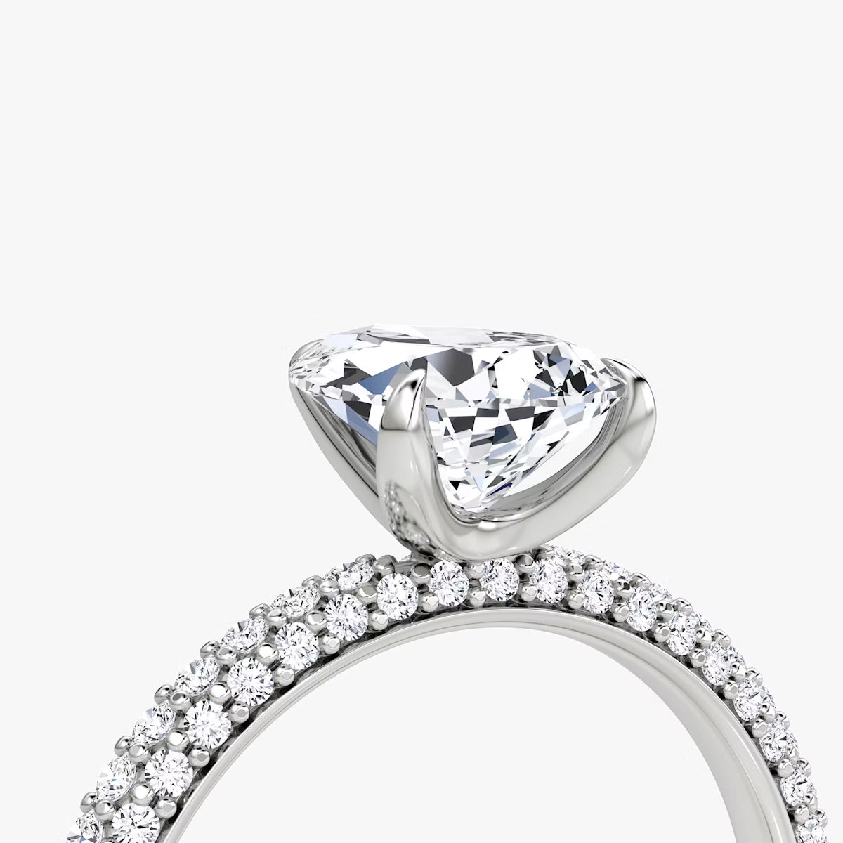 The Luxe Pear Diamond Pavé Ring