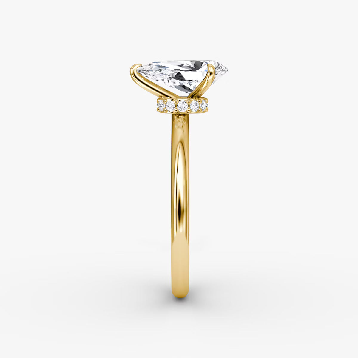 Pear Secret Halo Diamond Ring