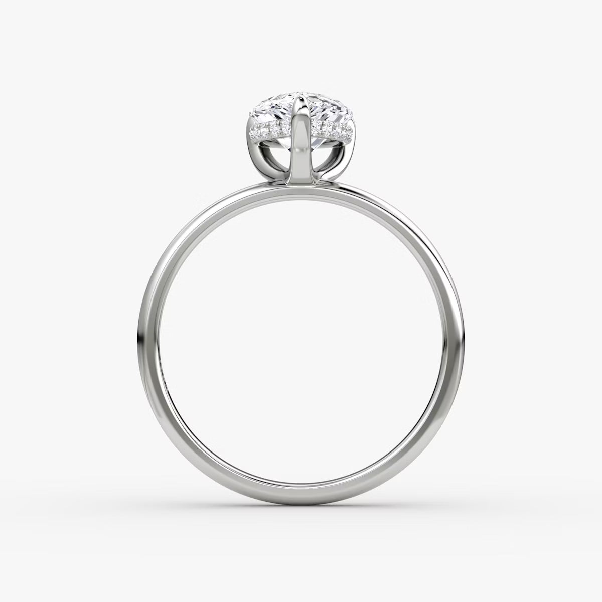 Pear Hidden Halo Diamond Ring