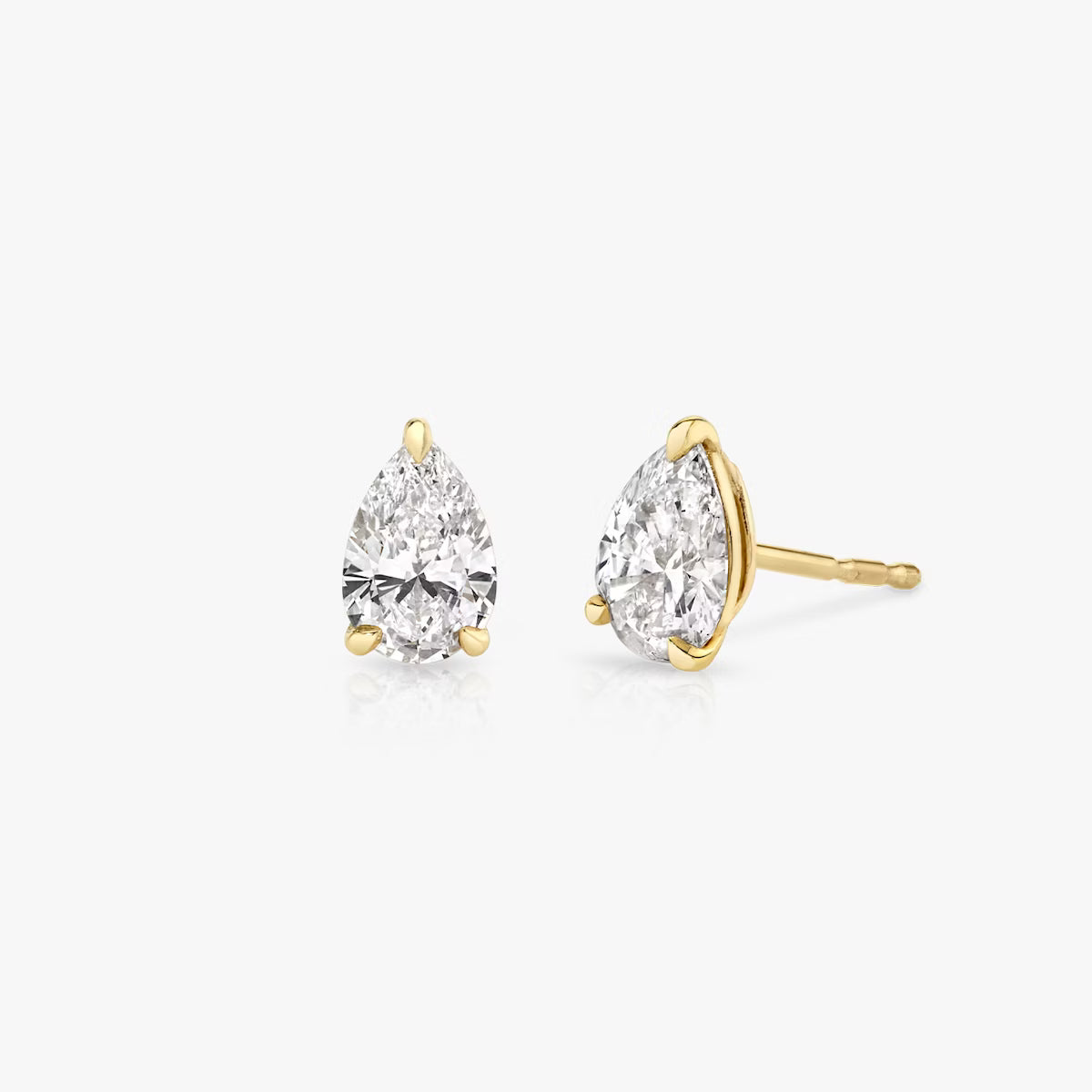 Lab Diamond Pear Solitaire Stud Earrings