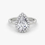 The Halo Pear Diamond Ring