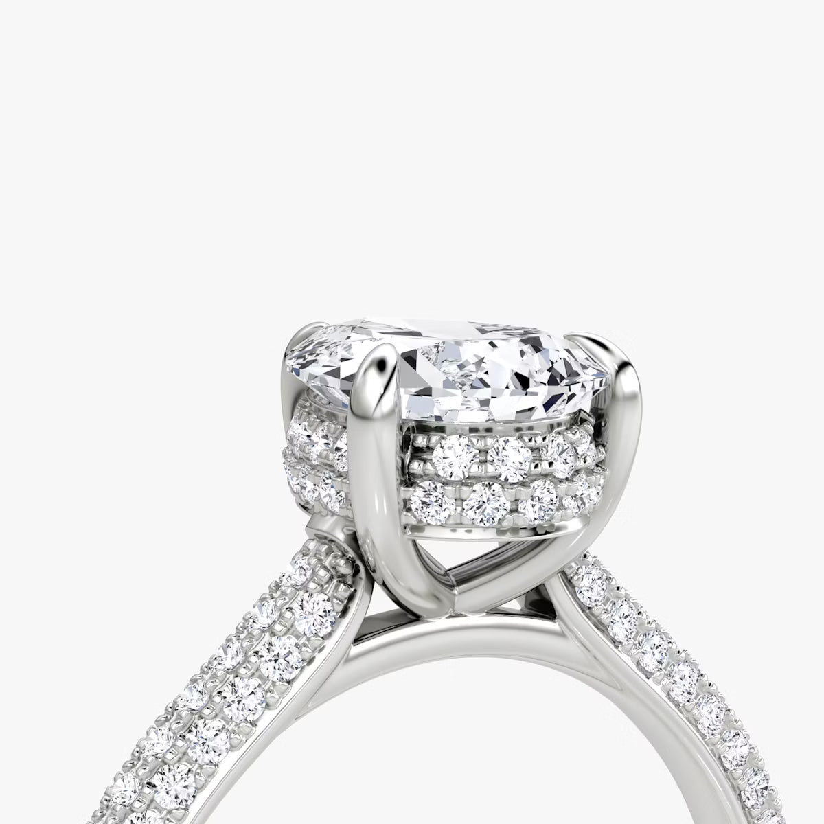 The Luxe Hidden Halo Pavé Pear Diamond Ring