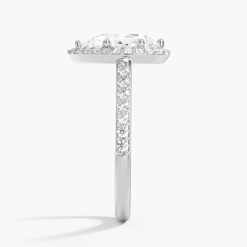 The Halo Pear Diamond Ring