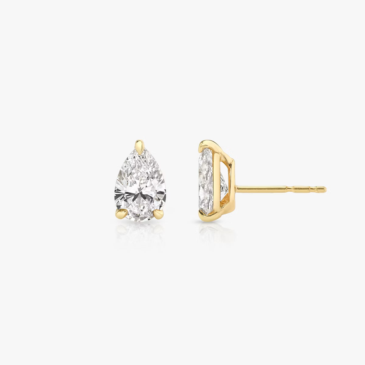 Lab Diamond Pear Solitaire Stud Earrings
