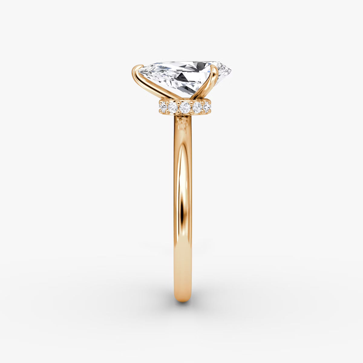 Pear Secret Halo Diamond Ring