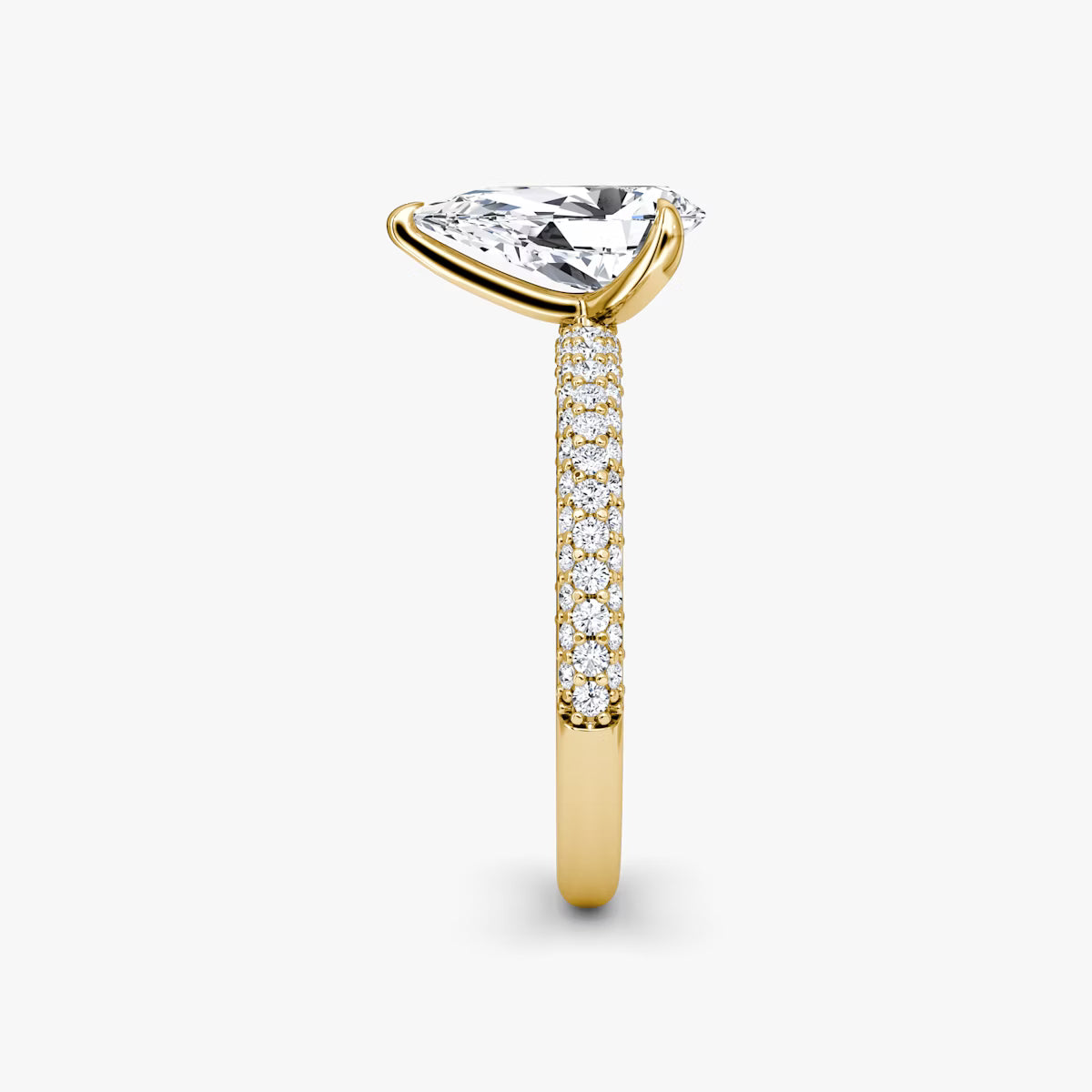 The Luxe Pear Diamond Pavé Ring