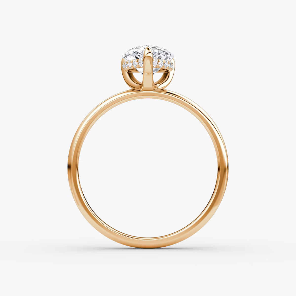 Pear Hidden Halo Diamond Ring