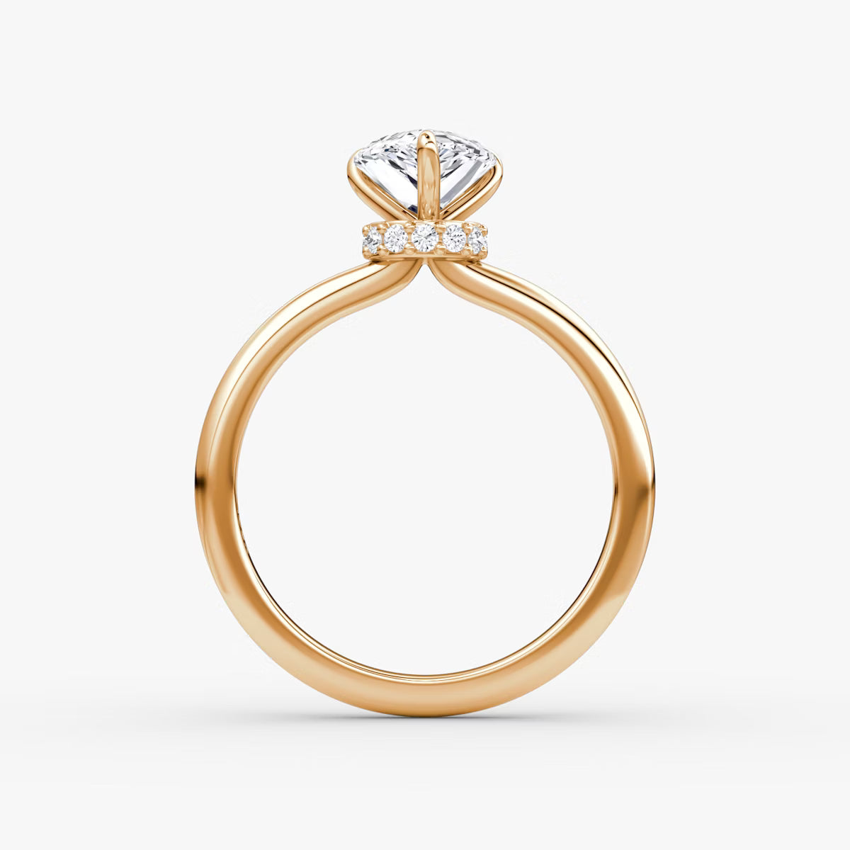 Pear Secret Halo Diamond Ring