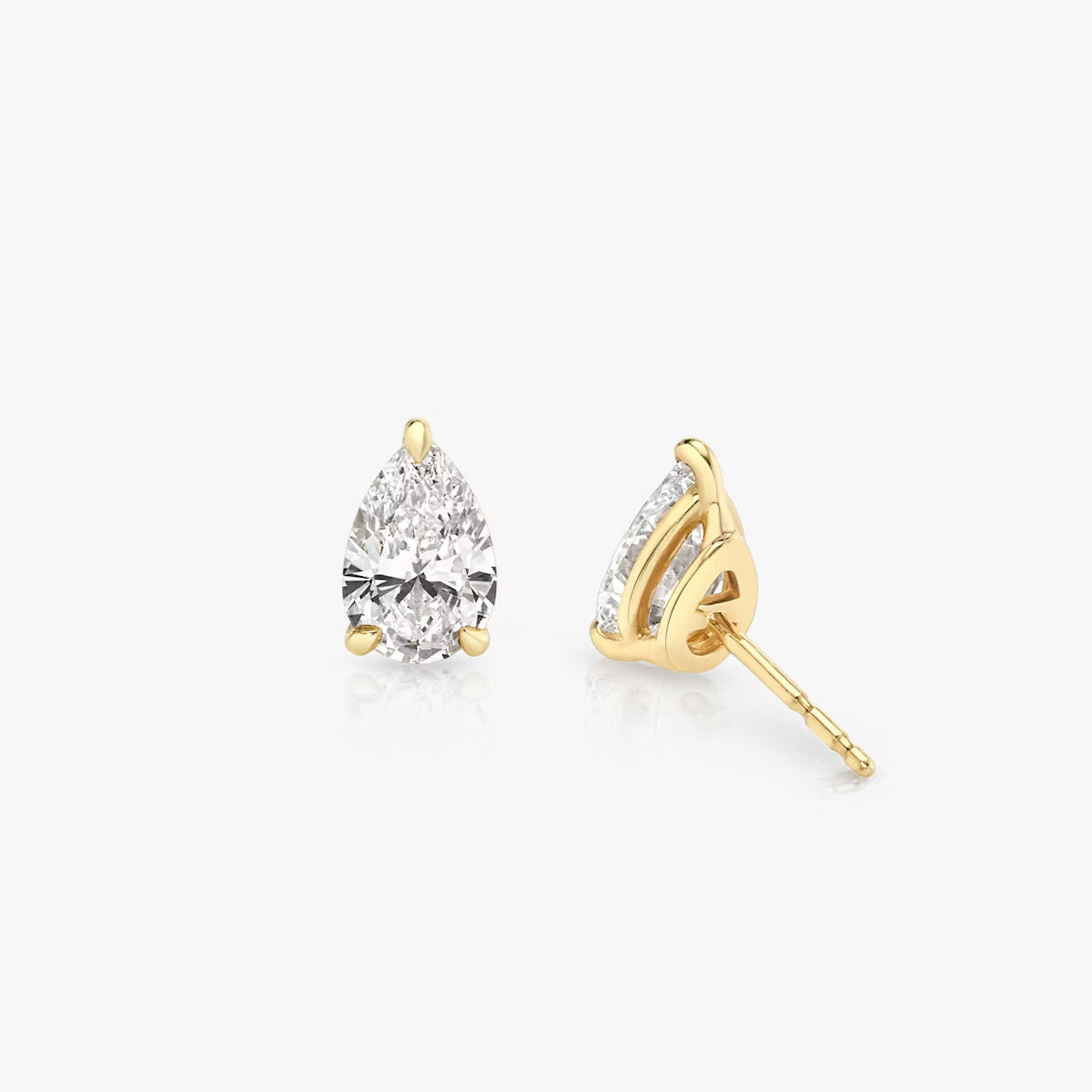 Lab Diamond Pear Solitaire Stud Earrings