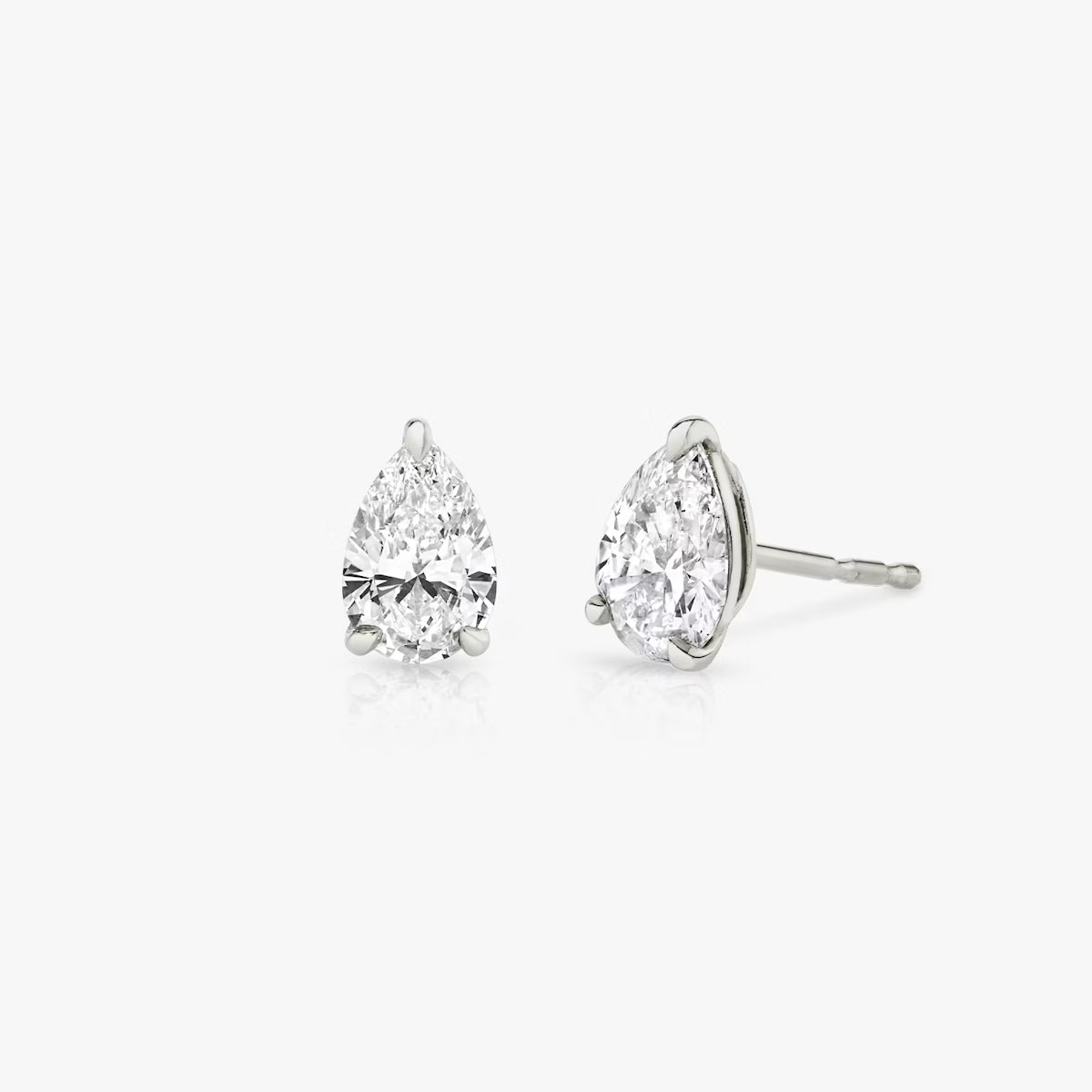 Lab Diamond Pear Solitaire Stud Earrings
