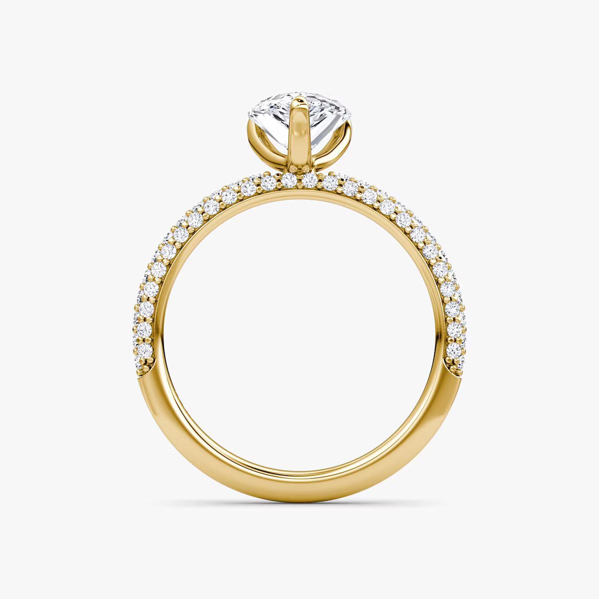 The Luxe Pear Diamond Pavé Ring