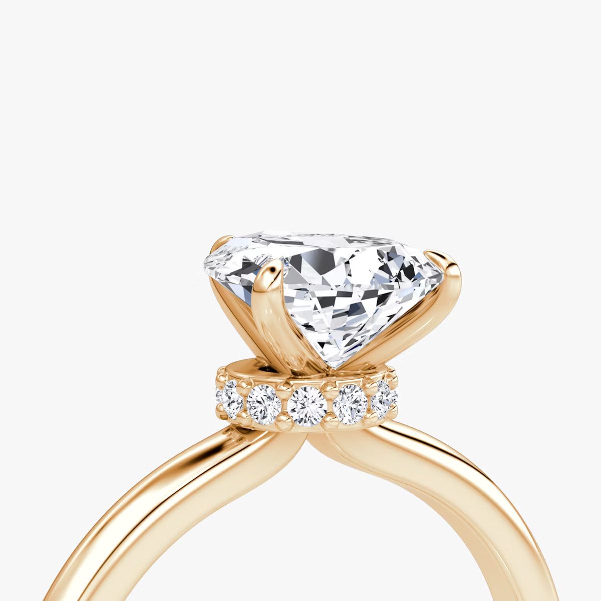 Pear Secret Halo Diamond Ring