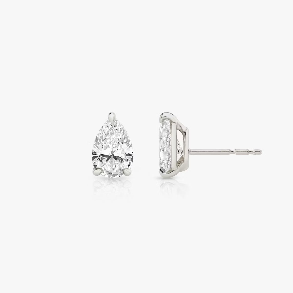 Lab Diamond Pear Solitaire Stud Earrings