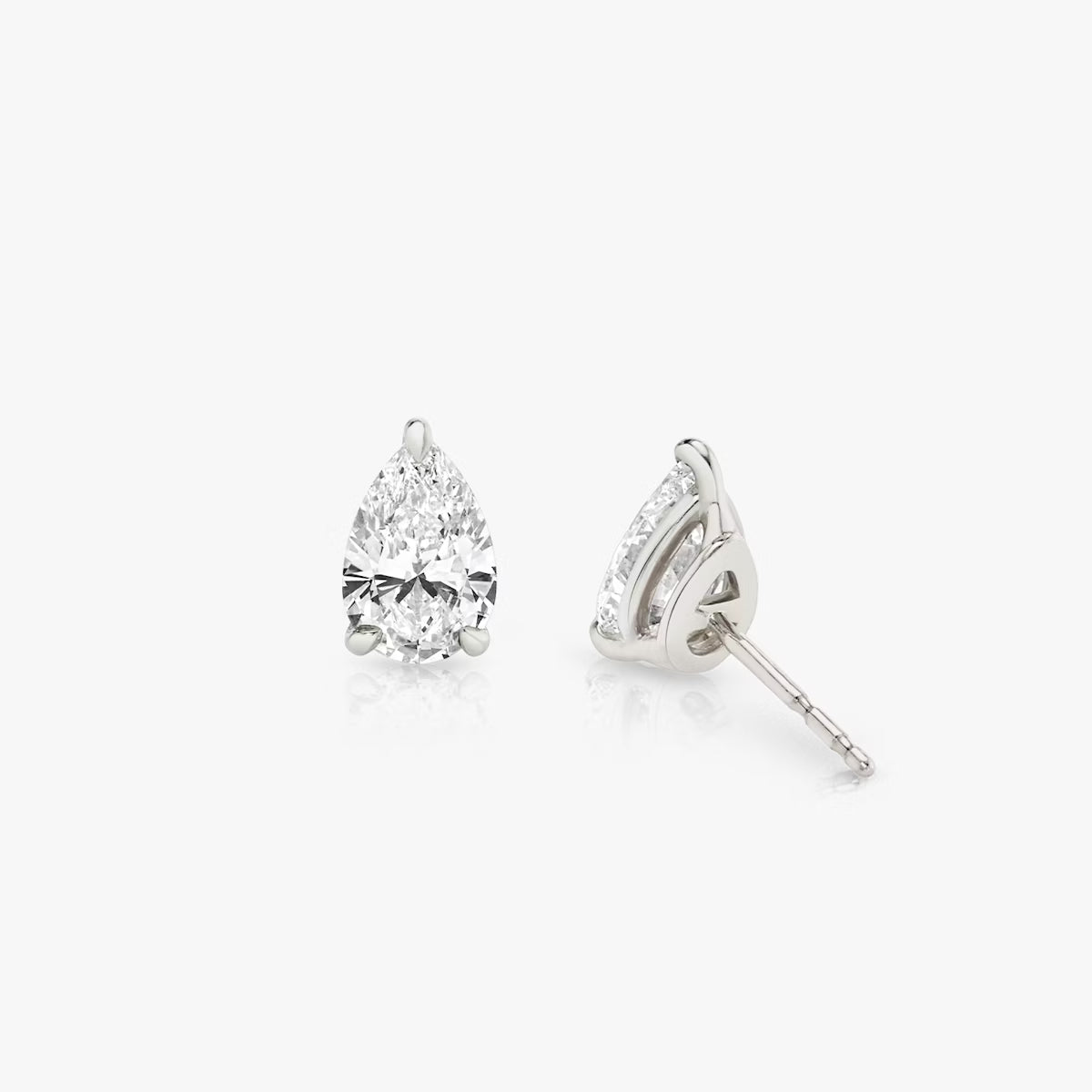 Lab Diamond Pear Solitaire Stud Earrings