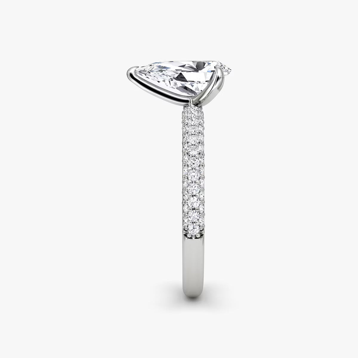 The Luxe Pear Diamond Pavé Ring
