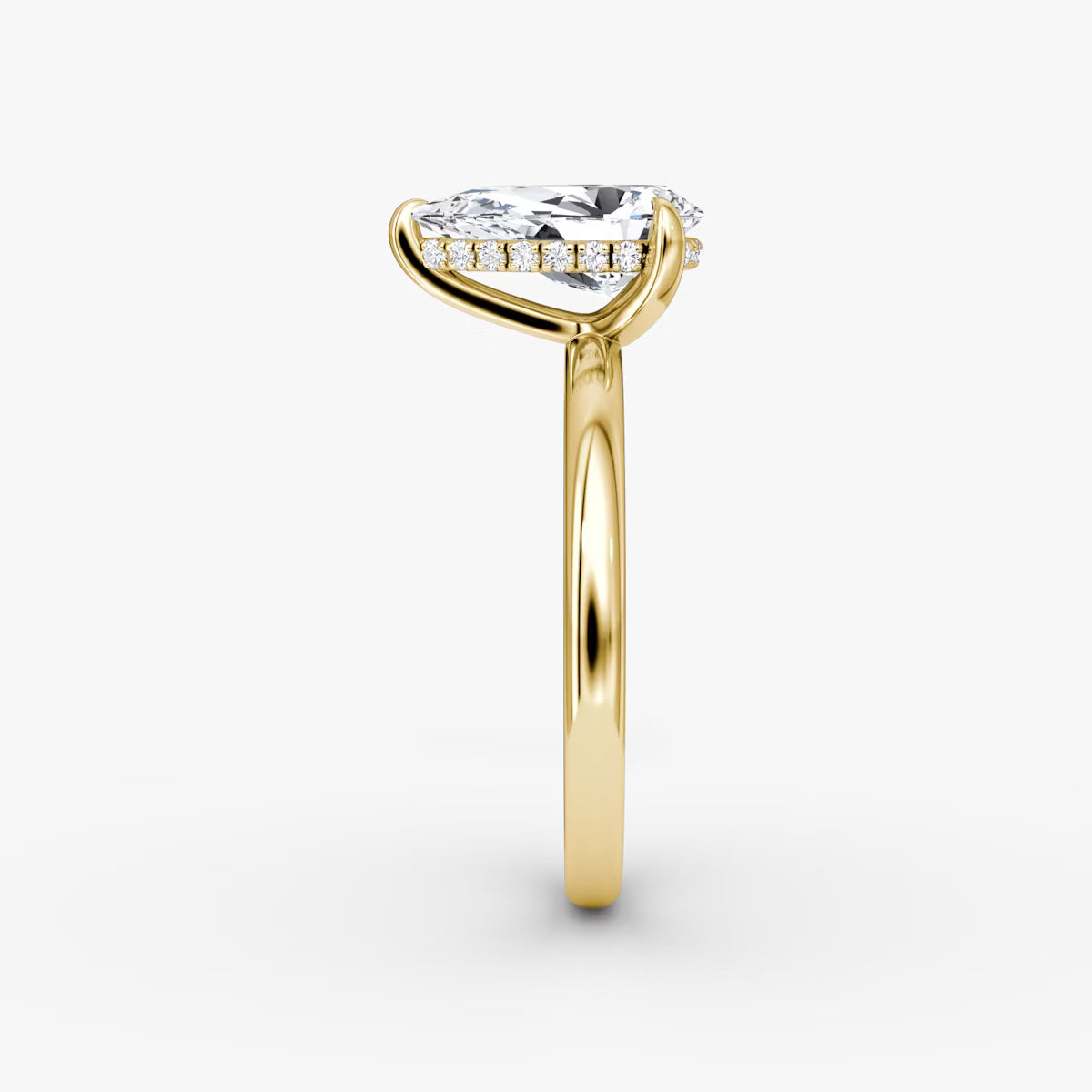 Pear Hidden Halo Diamond Ring
