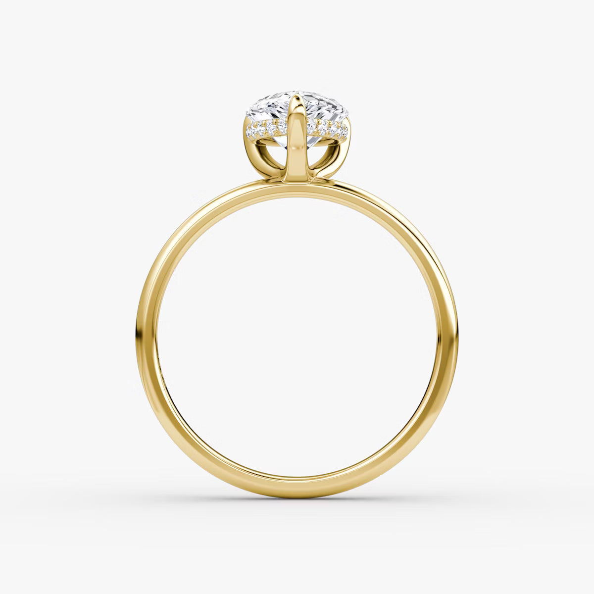 Pear Hidden Halo Diamond Ring