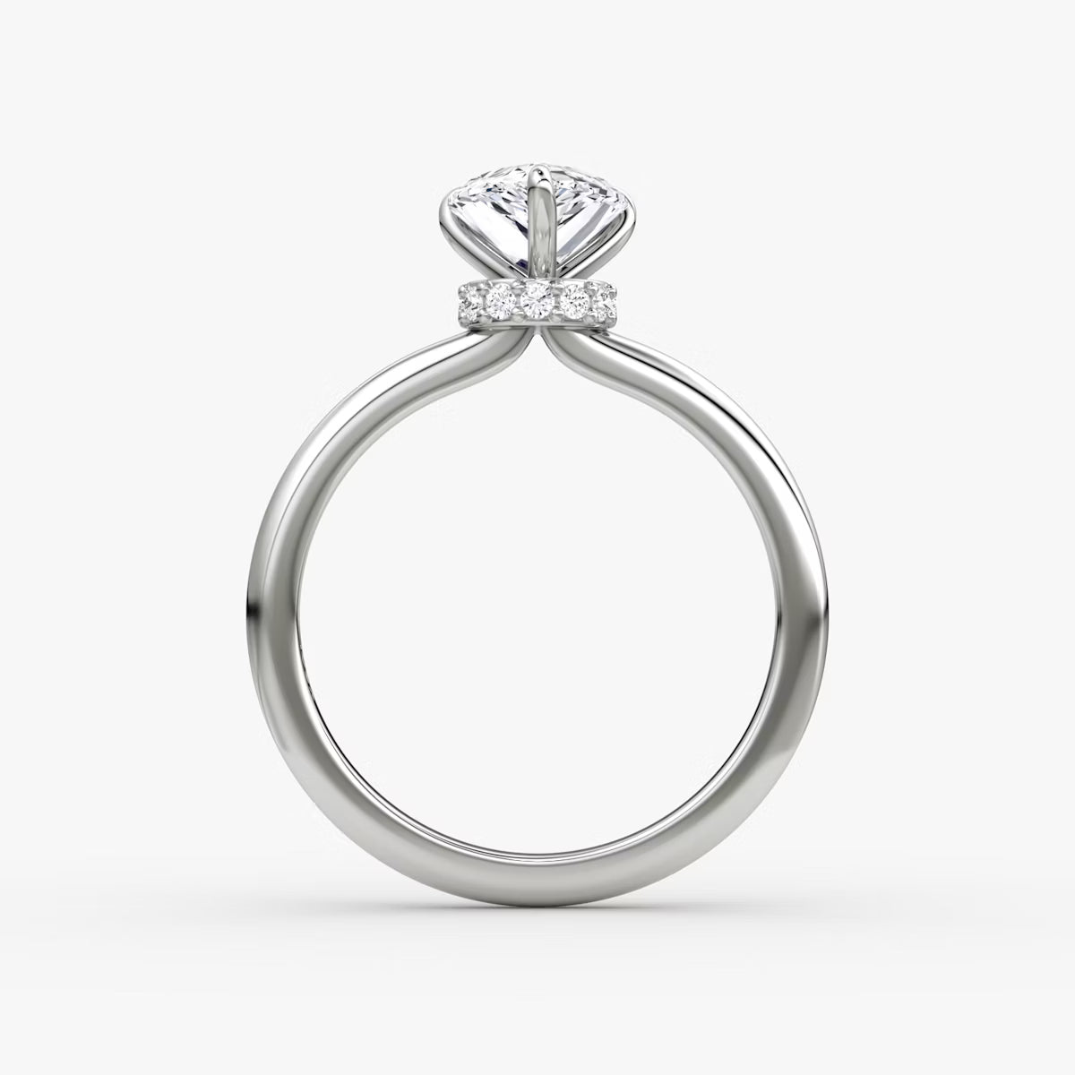 Pear Secret Halo Diamond Ring