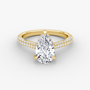 The Luxe Hidden Halo Pavé Pear Diamond Ring